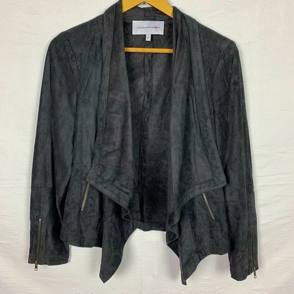 Cupcakes and Cashmere | Faux Suede Draped Jacket - Picture 1 of 7